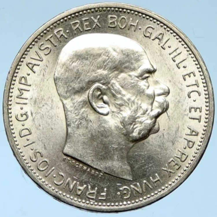 1913年 オーストリア国王フランツ・ヨーゼフ1世 イーグル アンティーク オールドシルバー 2コロナコイン i102752｜WORLD RESOURCE【KING店】
