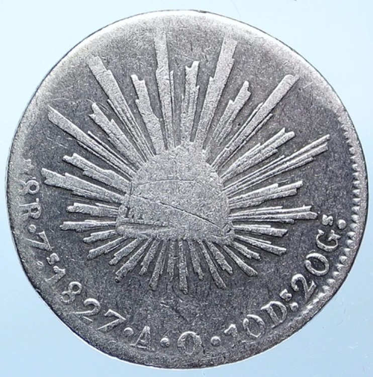 1827 Zs AO メキシコ ビッグシルバー 8レアル アンティーク ヴィンテージ メキシココイン イーグル i114922|WORLD RESOURCE【KING店】