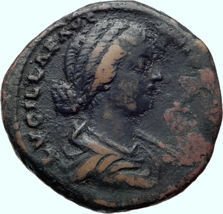 LUCILLA 本物の古代 164AD ローマ SESTERTIUS 本物のローマコイン VESTA i42127|WORLD RESOURCE【KING店】