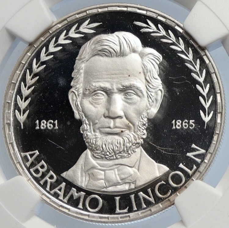 1970年 赤道ギニア アメリカ合衆国 エイブラハム・リンカーン プルーフ 銀貨 75ポイント NGC i105843|WORLD RESOURCE【KING店】