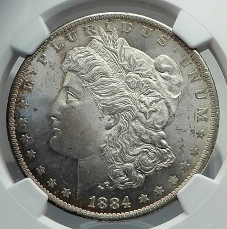 1884年 アメリカ合衆国 シルバー モルガン USドルコイン イーグル NGC MS i79594｜WORLD RESOURCE【KING店】 206,800円