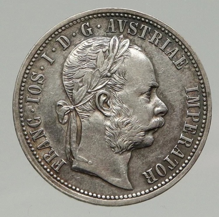 1873年 オーストリア フランツ・ヨーゼフ1世 ヴィンテージ アンティーク シルバー フローリン コイン i93386|WORLD RESOURCE【KING店】