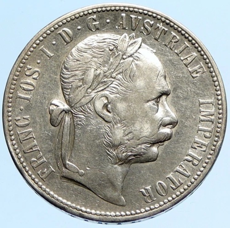 1879年 オーストリア フランツ・ヨーゼフ1世 ヴィンテージ アンティーク オールド シルバー フローリン コイン i97294|WORLD RESOURCE【KING店】