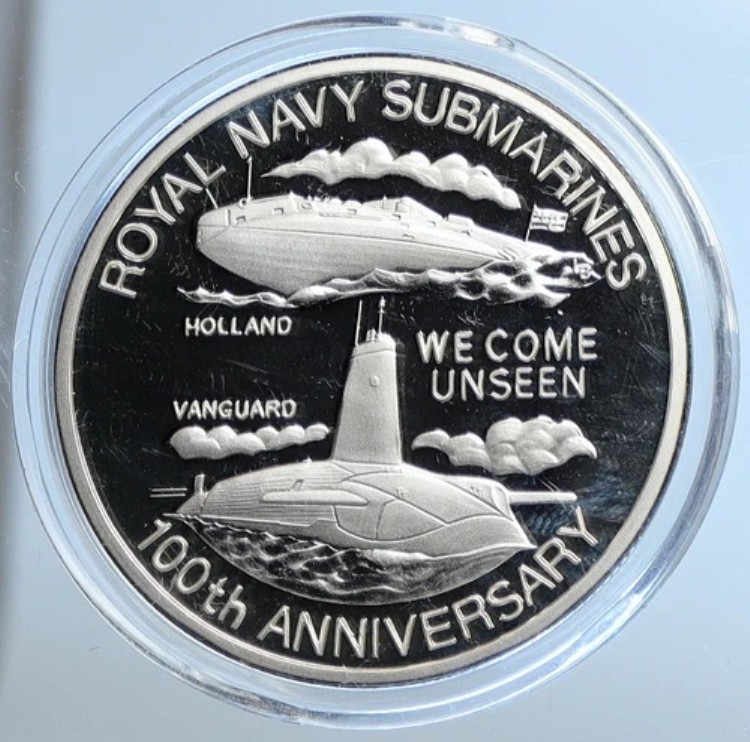 2001年 タークス・カイコス諸島 英国海軍潜水艦 プルーフ銀貨 20クラウン i111357｜WORLD RESOURCE【KING店】