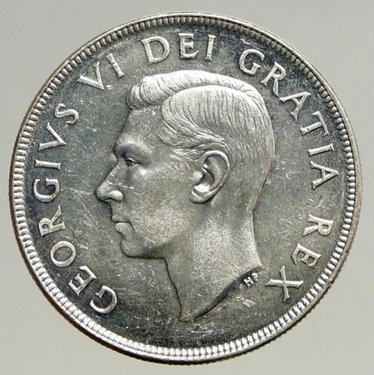 1952年 カナダ イギリス 国王ジョージ6世 カヌー 航海者 クルー 古い銀貨 i94136|WORLD RESOURCE【KING店】