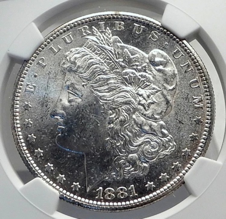 1881年 アメリカ合衆国 シルバー モルガン USドルコイン イーグル NGC MS i79853｜WORLD RESOURCE【KING店】