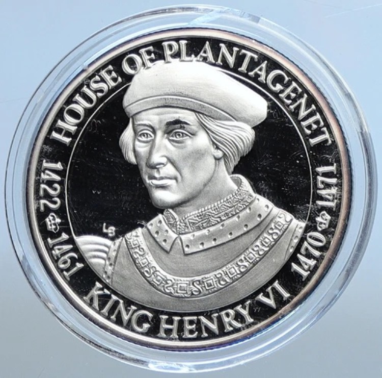2002年 タークス・カイコス諸島 ヘンリー6世 プランタジネット朝 プルーフ銀貨 20クラウン i111332|WORLD RESOURCE【KING店】