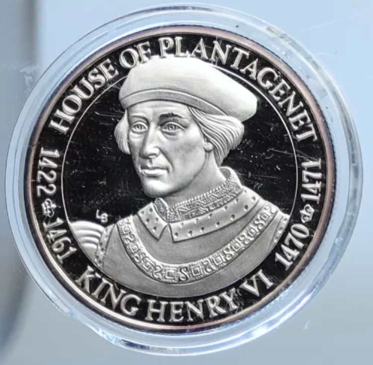 2002年 タークス・カイコス諸島 ヘンリー6世 プランタジネット朝 プルーフ銀貨 20クラウン i111348｜WORLD RESOURCE【KING店】 206,800円