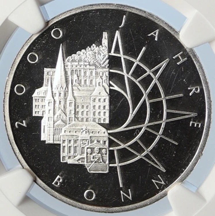 1989年 ドイツ 2000年 ボン市 イーグルプルーフ 銀貨 10マルク NGC i105804|WORLD RESOURCE【KING店】