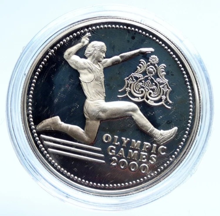 1998年トルコオリンピック2000年走り幅跳びプルーフ銀貨300万リラi96067｜WORLD RESOURCE【KING店】