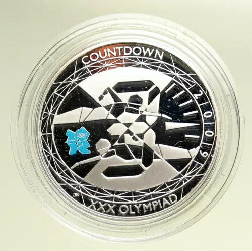 2009年 イギリス エリザベス2世 水泳 カラープルーフ 5ポンド銀貨 i95118|WORLD RESOURCE【KING店】
