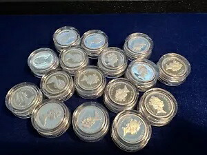 イングランド エリザベス2世 1984年、1987年 ピエフォート プルーフ銀貨 1ポンド 16枚セット｜WORLD RESOURCE【KING店】