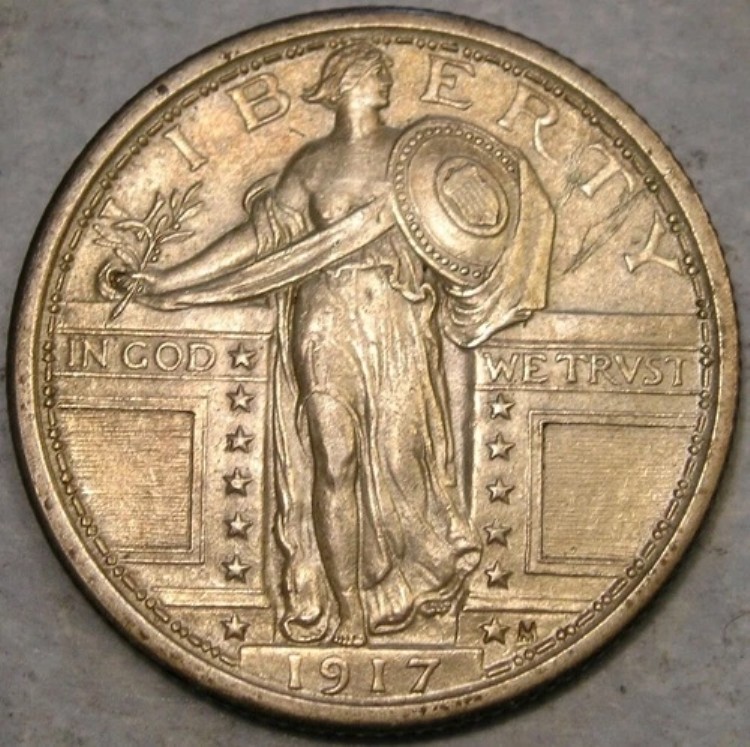 1917年 リバティ スタンディング シルバー クォーター 非常に美しく魅力的な希少なタイプ1 REV｜WORLD RESOURCE【KING店】