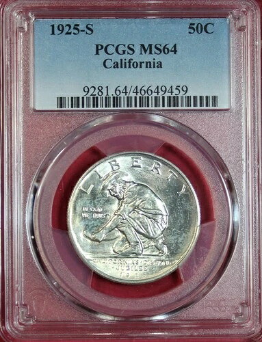 1925-S カリフォルニア ダイヤモンド ジュビリー記念 ハーフダラー PCGS MS64
