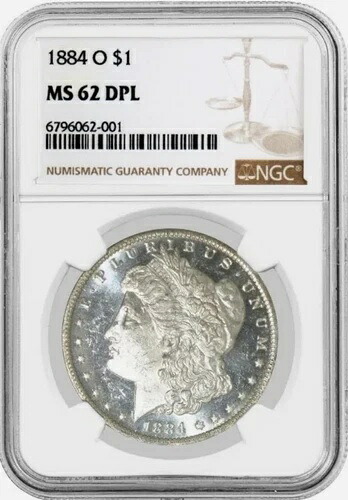:1884-O シルバー モーガンドル NGC MS62DPL DMPL 低ポップ 希少性 R3 最高グレード