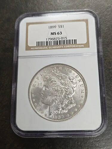 1899年 P モルガン 90% 銀貨 NGC MS 63 MS63 未流通 ミントステート NICE
