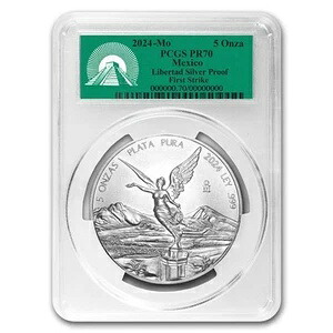 2024年 メキシコ 5オンス シルバー リベルタッド プルーフ PR-70 PCGS (FS)｜WORLD RESOURCE【KING店】