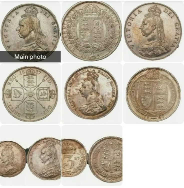 1887年 イギリス 銀貨5枚セット 3-6-12 ペンス、フローリン、ハーフクラウン|WORLD RESOURCE【KING店】