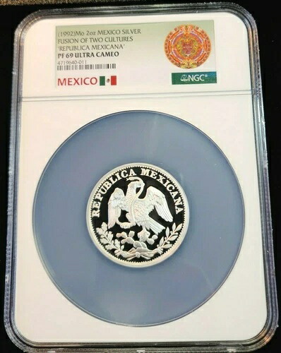 1992 メキシコ シルバー 2 オンザ レプブリカ メキシカーナ NGC PF 69 ウルトラ カメオ レア トップ ポップ