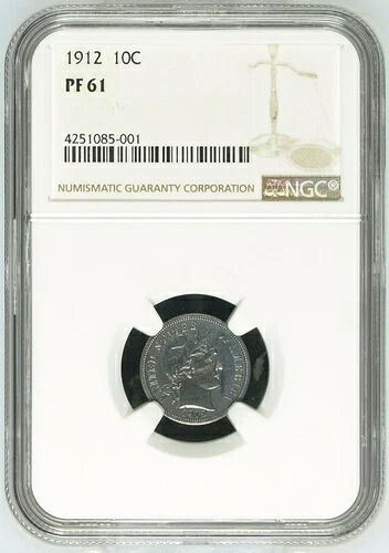 1912 NGC PR61 発行枚数 700 -- プルーフ バーバー ダイム シルバー 10C