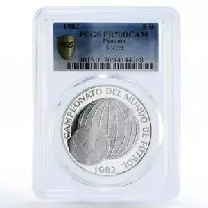パナマ 5バルボア サッカーワールドカップ スペイン PR70 PCGS 銀貨 1982年