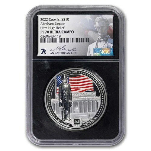 2022年 クック諸島 2オンス シルバー エイブラハム・リンカーン PF-70 NGC