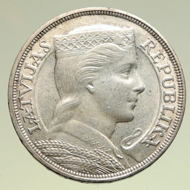 1931年 ラトビア 女性用帽子付き 5ラティ 大型ヴィンテージ ヨーロッパ銀貨 i94979｜WORLD RESOURCE【KING店】 363,000円