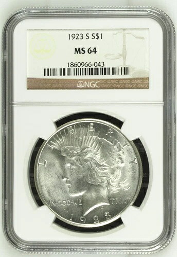 1923年 平和銀貨 NGC MS-64