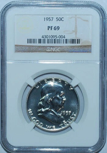 1957年 NGC PR69 プルーフストライク フランクリン ハーフダラー|WORLD RESOURCE【KING店】