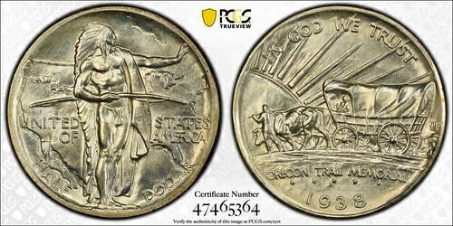 1938年 Pクラシック記念オレゴントレイルメモリアル PCGS MS-66 オレゴン｜WORLD RESOURCE【KING店】