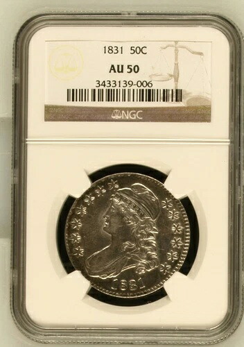 1831年 キャップドバスト ハーフダラー NGC AU-50｜WORLD RESOURCE【KING店】