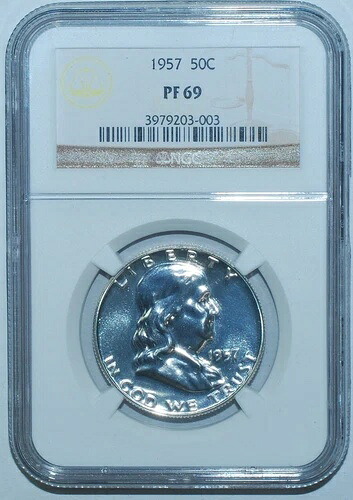 1957年 NGC PR69 PF69 プルーフストライク フランクリン ハーフダラー｜WORLD RESOURCE【KING店】