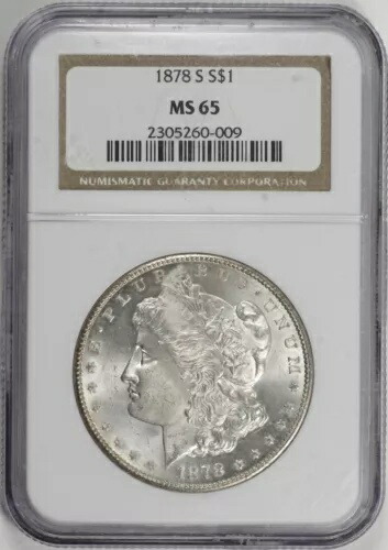 1878-S モルガン銀貨 $1 NGC MS65