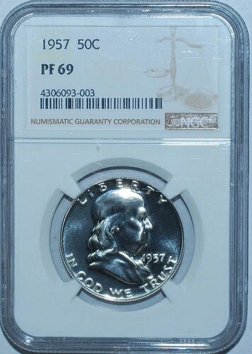 1957年 NGC PR69 プルーフストライク フランクリン ハーフダラー|WORLD RESOURCE【KING店】