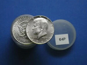 1964年製 ケネディ ハーフダラー BU $10 額面 - 90% 銀貨 20枚ロール ロット #1｜WORLD RESOURCE【KING店】