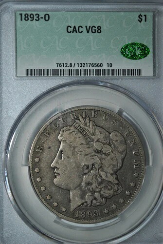 1893-O モルガン銀貨 CAC VG8｜WORLD RESOURCE【KING店】 182,050円