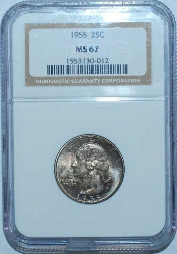 1955年 NGC MS67 ワシントンクォーターミントセット トーン|WORLD RESOURCE【KING店】