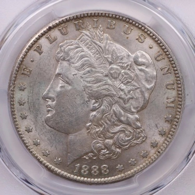 1888-S モルガン銀貨、「アフォーダブルグレード」、PCGS AU-58、店舗番号 1757