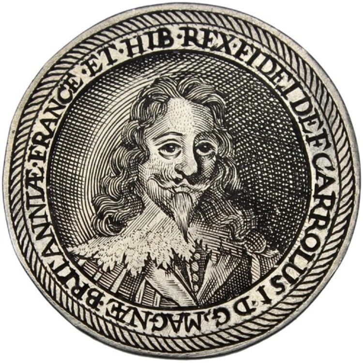 イギリス チャールズ1世 1720年頃 銀製 ジェトン/ファン・デル・パッセ派 182,050円