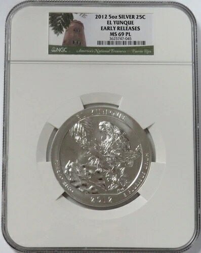 2012年 シルバー 5オンス エル・ユンケ国立公園 ATB コイン NGC MS 69 PL 早期リリース
