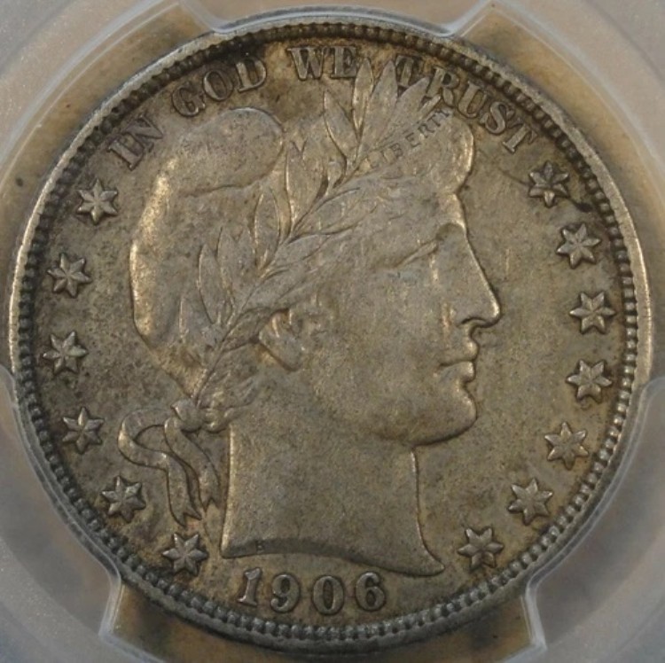 1906年バーバーハーフダラー PCGS AU50