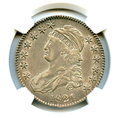1821年製キャップドバストハーフダラー、NGC XF40