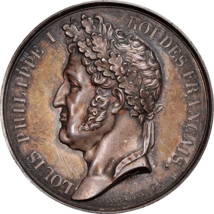 [#879114] フランス、メダル、ルイ・フィリップ、シェルブール、1833年、ガトー、MS、シル、ver｜WORLD RESOURCE【KING店】