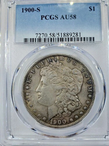 1900-S モーガン銀貨 AU58 PCGS