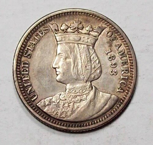 1893年 イザベラ記念 25セント硬貨 シャープ XF+ 米国送料無料 #X105