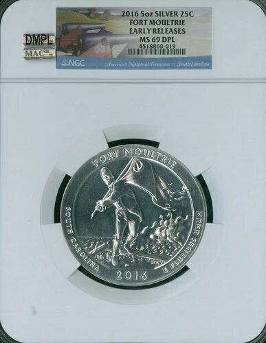 2016年 FT. MOULTRIE クォーター 5オンス NGC MS69 MAC DPL DMPL 最高級登録 スポットレス *