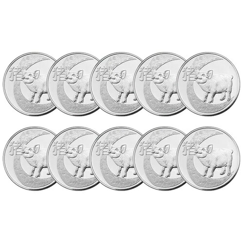 2019年カンボジア発行 3000リエル干支豚銀貨（10枚）｜WORLD RESOURCE【KING店】