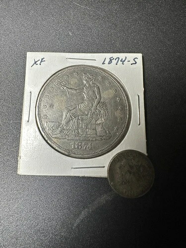 1874年 S $1 貿易銀貨 流通米国コイン オールドライトクリーニング済み|WORLD RESOURCE【KING店】