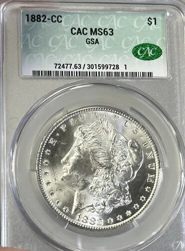 1882-CC CAC MS63 モルガン銀貨