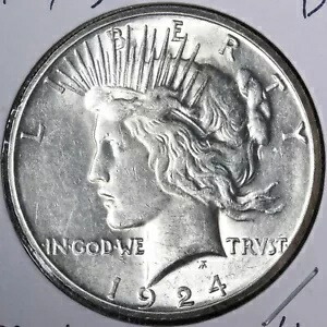 1924-S ピースシルバーダラー BU *未流通* MS E396 SQNHM|WORLD RESOURCE【KING店】